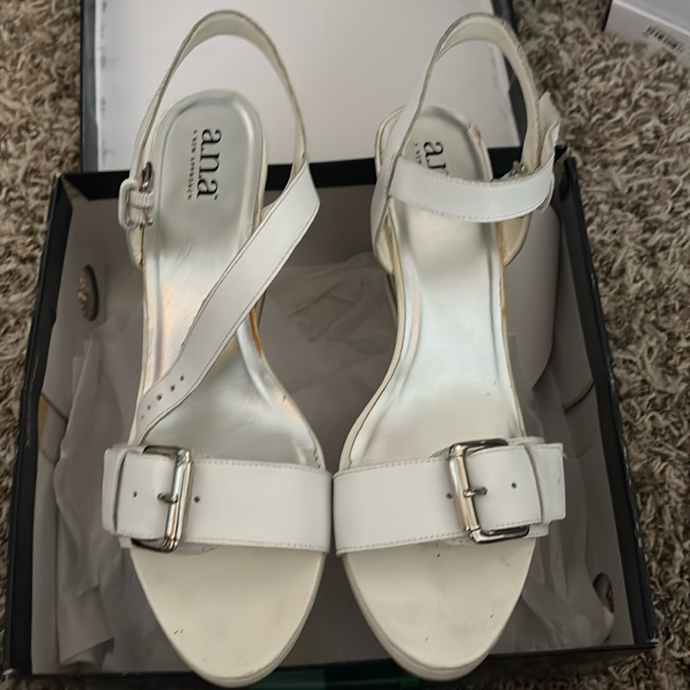 White wedge shoes